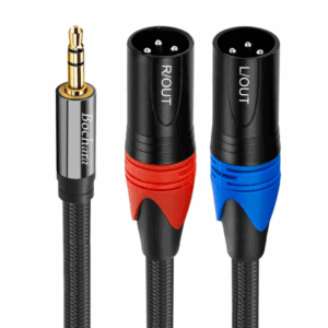 Adapterkabel – Klinke Stereo 3,5 mm auf 2× XLR | 1 € Miete / Einsatz-Tag