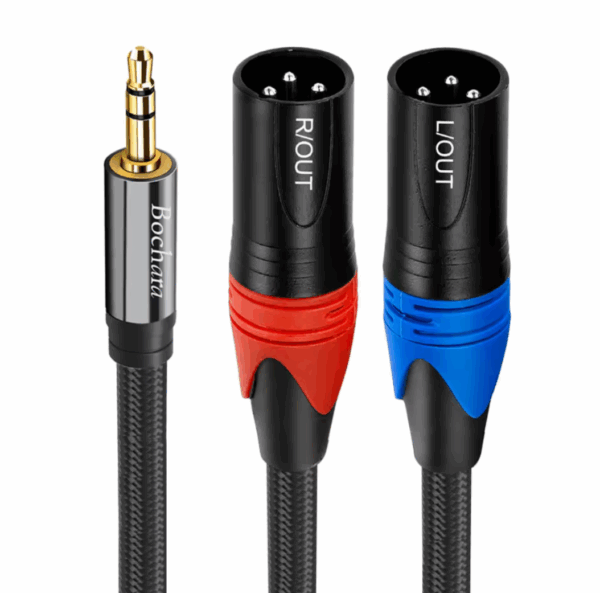 Adapterkabel – Klinke Stereo 3,5 mm auf 2× XLR | 1 € Miete / Einsatz-Tag